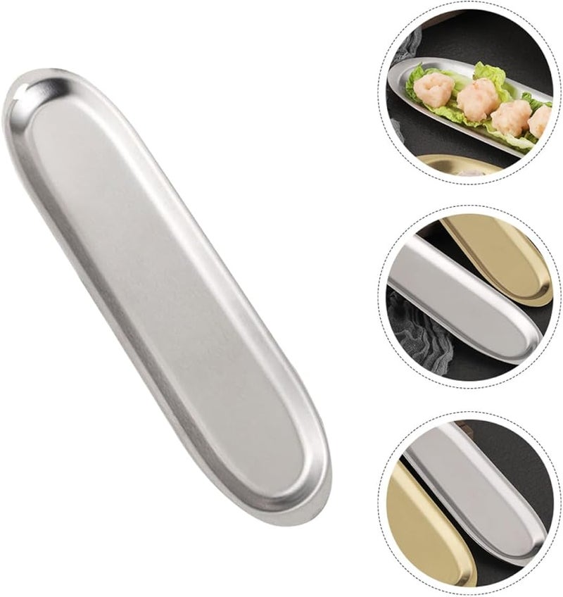 Stainless Steel Meatball Serving Plate 27cm Sushi Bbq Dinner Dish For Restaurant Household - Image 5